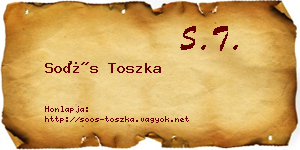Soós Toszka névjegykártya